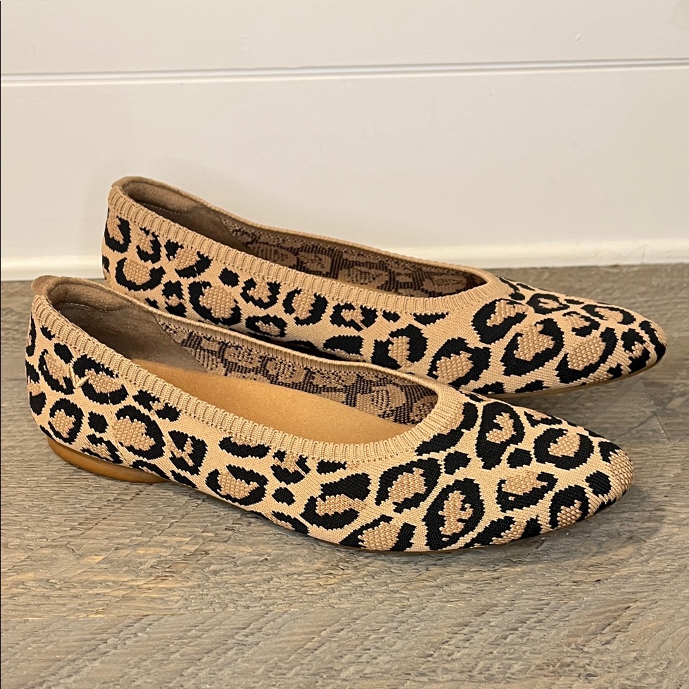 Vivaia Pointed-Toe Ballet Flats Dark Leopard Size EU 40 US 9 - Picture 5 of 13